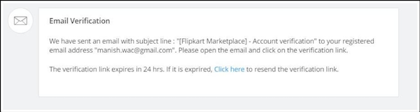 Flipkart Seller Email Verification
